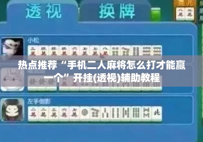 热点推荐“手机二人麻将怎么打才能赢一个”开挂(透视)辅助教程