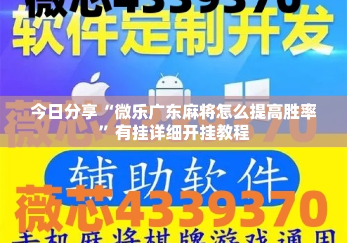 今日分享“微乐广东麻将怎么提高胜率	”有挂详细开挂教程