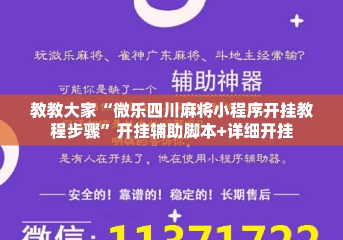 教教大家“微乐四川麻将小程序开挂教程步骤”开挂辅助脚本+详细开挂