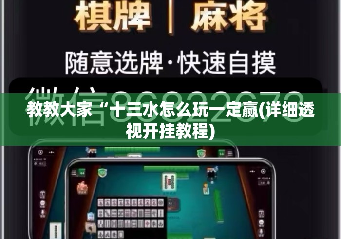 教教大家“十三水怎么玩一定赢(详细透视开挂教程) 教教大家“十三水怎么玩一定赢(详细透视开挂教程)