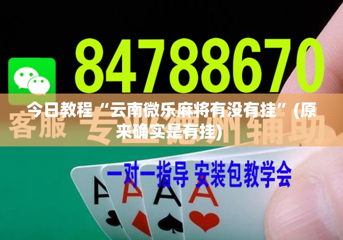 今日教程“云南微乐麻将有没有挂”(原来确实是有挂) 