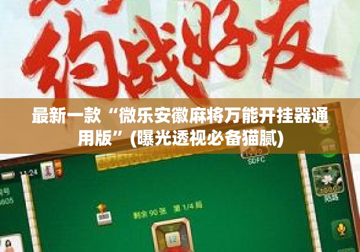 最新一款“微乐安徽麻将万能开挂器通用版”(曝光透视必备猫腻)