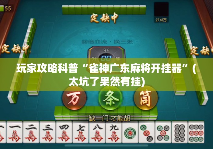 玩家攻略科普“雀神广东麻将开挂器”(太坑了果然有挂)