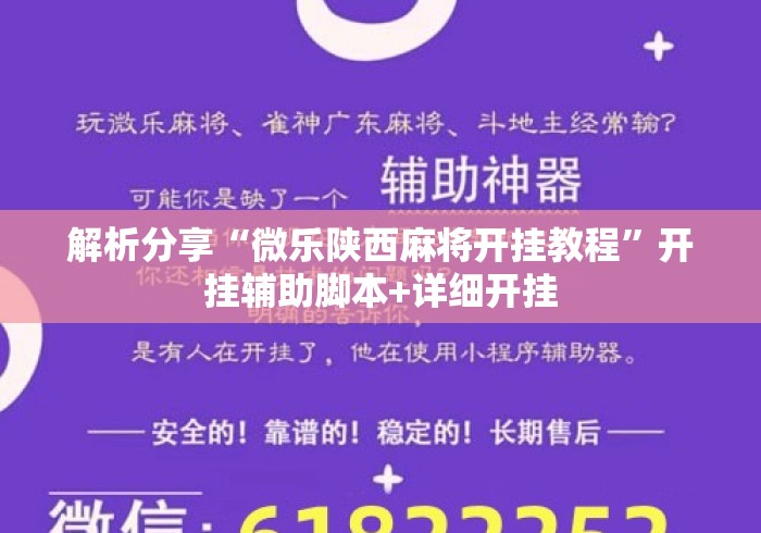 解析分享“微乐陕西麻将开挂教程”开挂辅助脚本+详细开挂