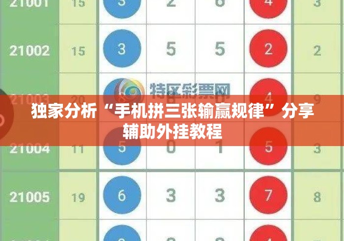 独家分析“手机拼三张输赢规律	”分享辅助外挂教程