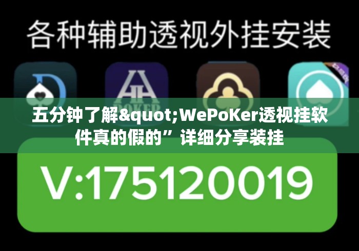 五分钟了解"WePoKer透视挂软件真的假的	”详细分享装挂