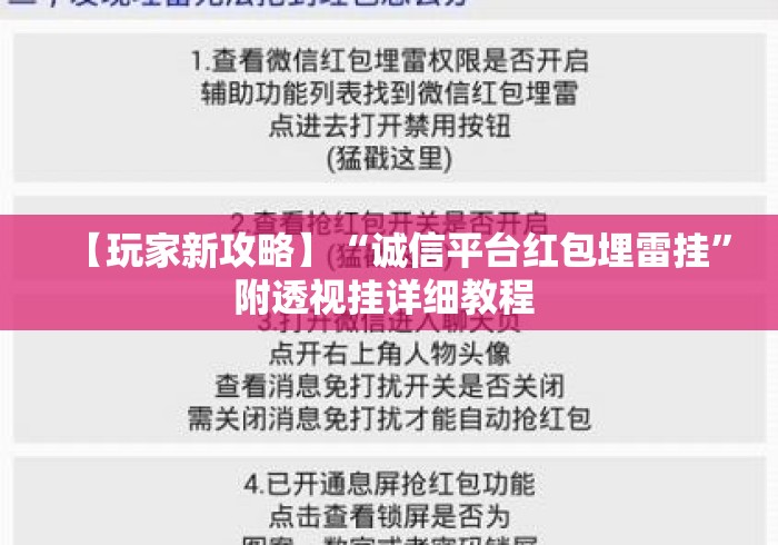 【玩家新攻略】“诚信平台红包埋雷挂”附透视挂详细教程 