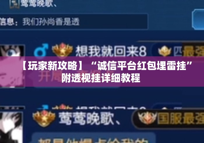 【玩家新攻略】“诚信平台红包埋雷挂”附透视挂详细教程 