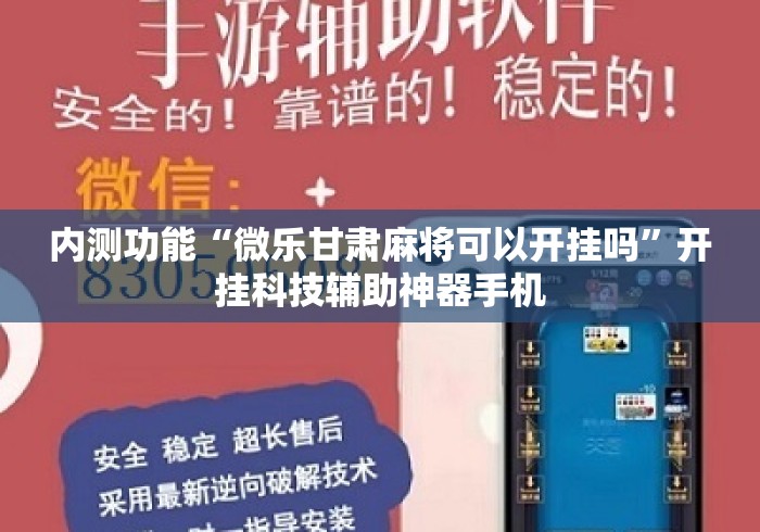 内测功能“微乐甘肃麻将可以开挂吗”开挂科技辅助神器手机