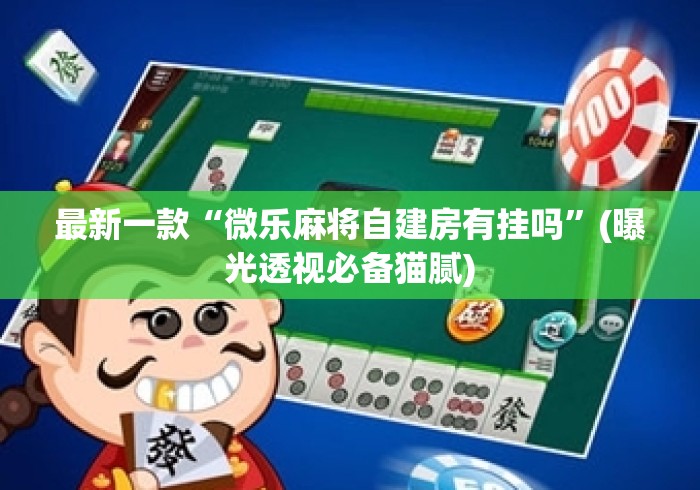 最新一款“微乐麻将自建房有挂吗”(曝光透视必备猫腻)