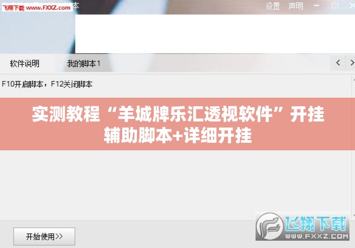 实测教程“羊城牌乐汇透视软件	”开挂辅助脚本+详细开挂