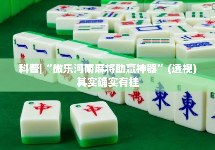科普|“微乐河南麻将助赢神器”(透视)其实确实有挂