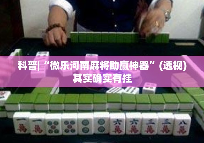 科普|“微乐河南麻将助赢神器”(透视)其实确实有挂