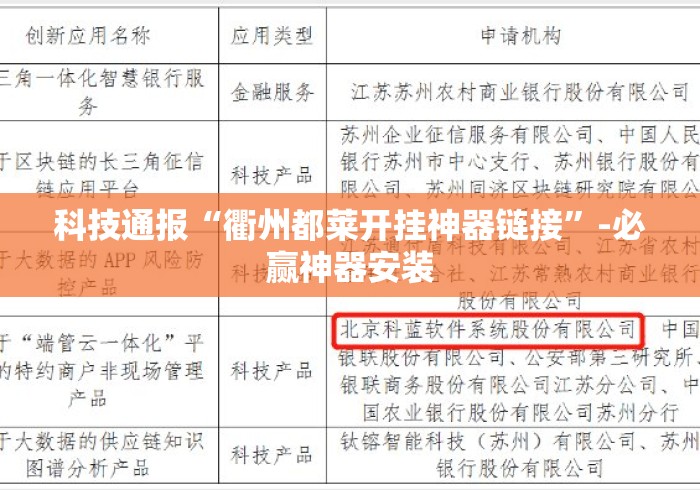 科技通报“衢州都莱开挂神器链接”-必赢神器安装