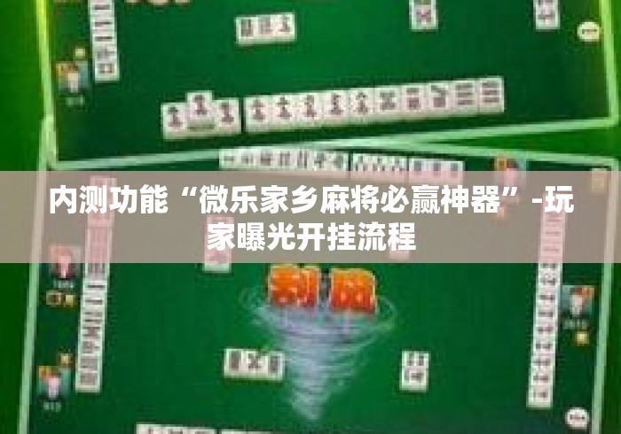 内测功能“微乐家乡麻将必赢神器”-玩家曝光开挂流程