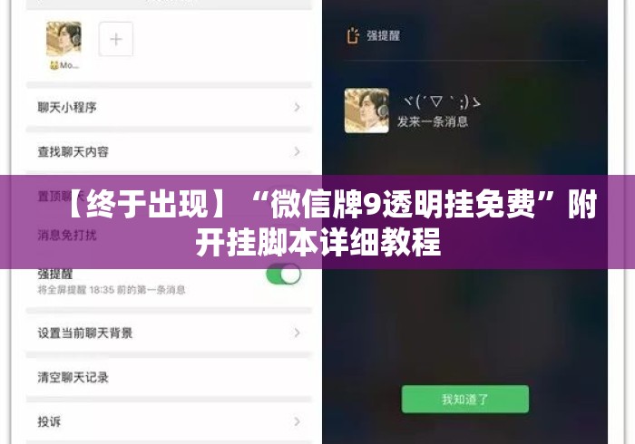 【终于出现】“微信牌9透明挂免费”附开挂脚本详细教程