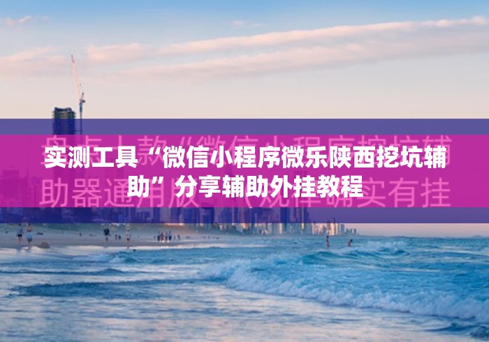 实测工具“微信小程序微乐陕西挖坑辅助”分享辅助外挂教程