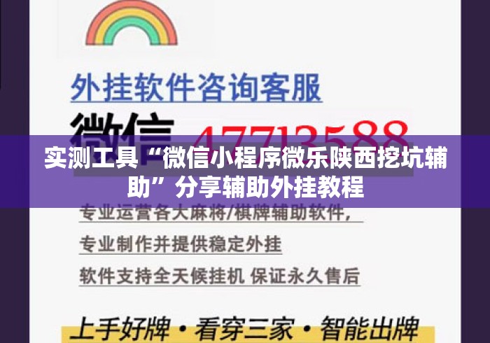 实测工具“微信小程序微乐陕西挖坑辅助”分享辅助外挂教程