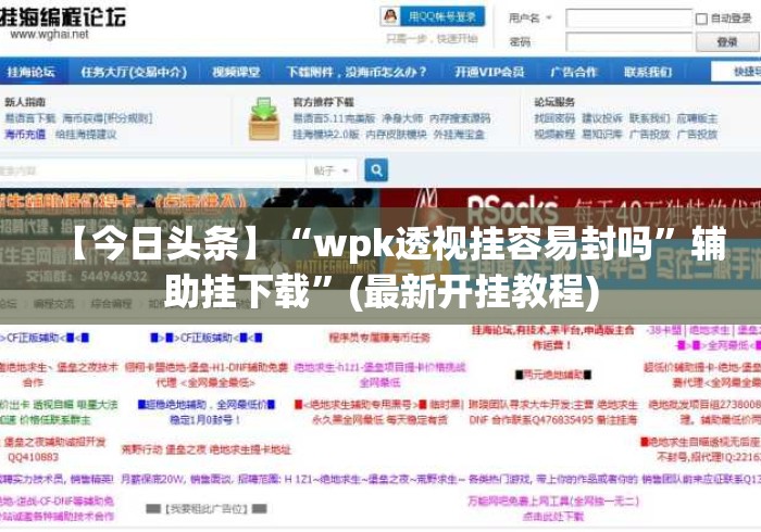 【今日头条】“wpk透视挂容易封吗”辅助挂下载”(最新开挂教程)