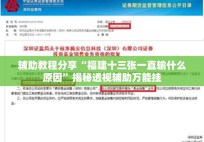 辅助教程分享“福建十三张一直输什么原因”揭秘透视辅助万能挂