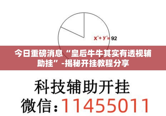 今日重磅消息“皇后牛牛其实有透视辅助挂”-揭秘开挂教程分享
