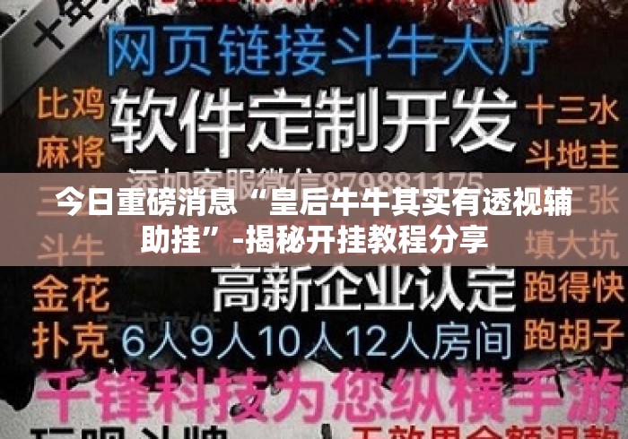 今日重磅消息“皇后牛牛其实有透视辅助挂”-揭秘开挂教程分享