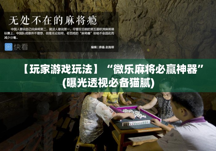 【玩家游戏玩法】“微乐麻将必赢神器”(曝光透视必备猫腻)