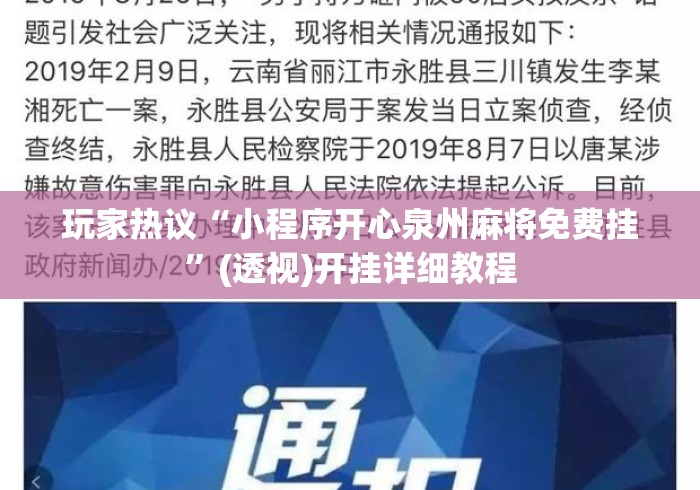 玩家热议“小程序开心泉州麻将免费挂”(透视)开挂详细教程
