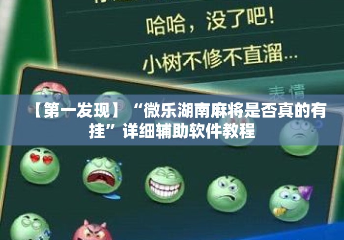 【第一发现】“微乐湖南麻将是否真的有挂”详细辅助软件教程