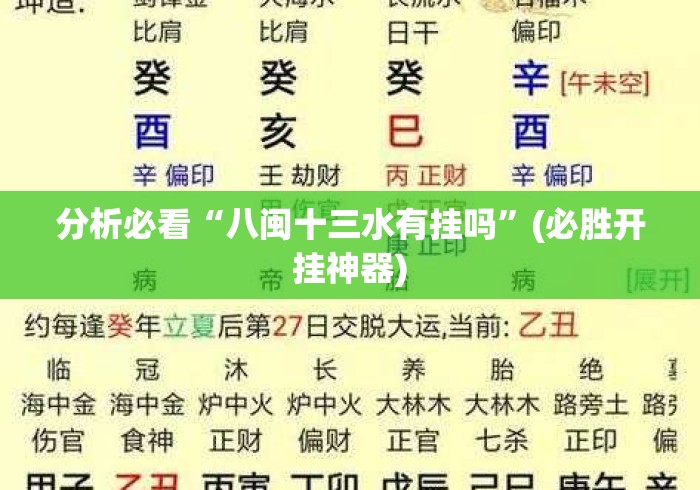 分析必看“八闽十三水有挂吗”(必胜开挂神器)