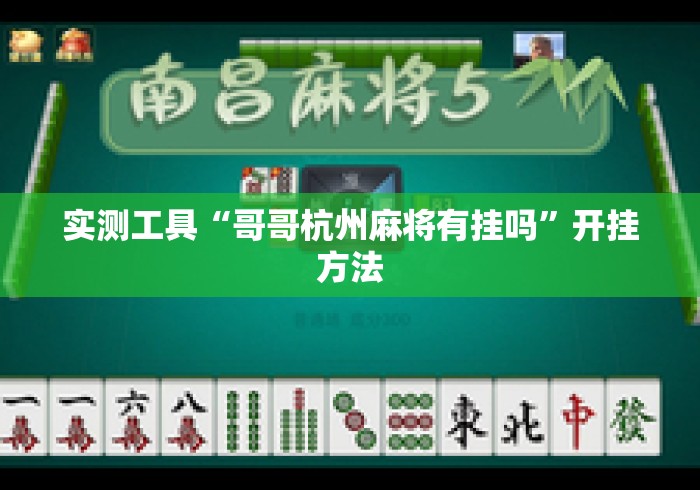 实测工具“哥哥杭州麻将有挂吗”开挂方法