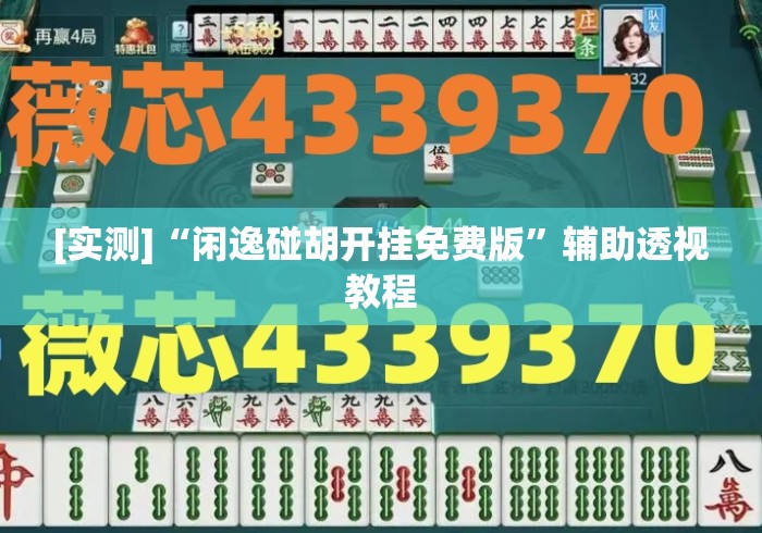 [实测]“闲逸碰胡开挂免费版”辅助透视教程