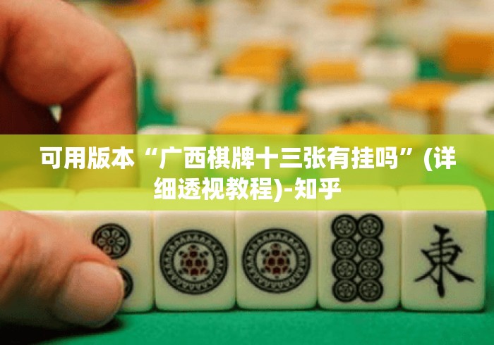 可用版本“广西棋牌十三张有挂吗”(详细透视教程)-知乎
