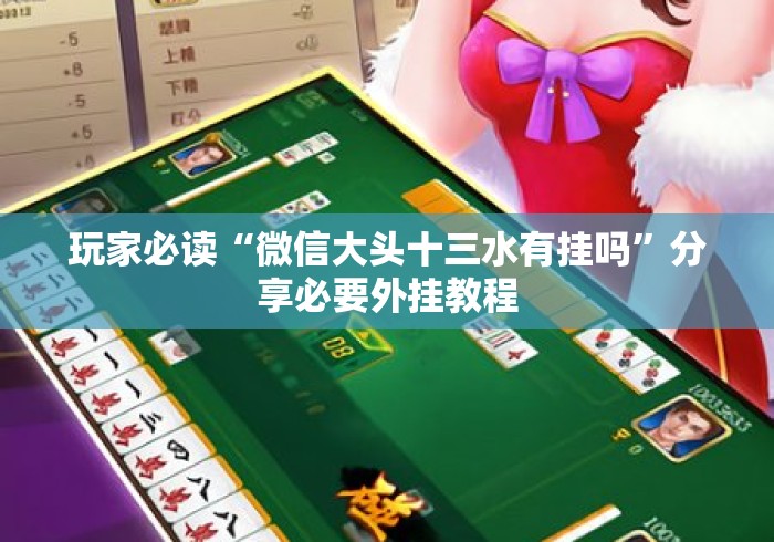 玩家必读“微信大头十三水有挂吗”分享必要外挂教程