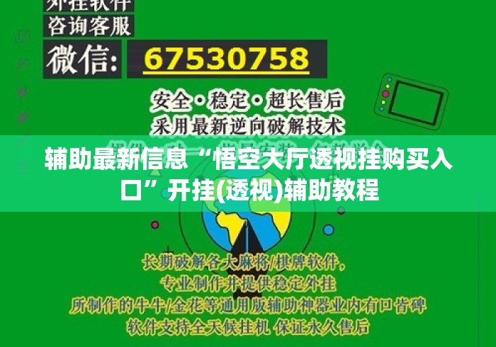 辅助最新信息“悟空大厅透视挂购买入口”开挂(透视)辅助教程