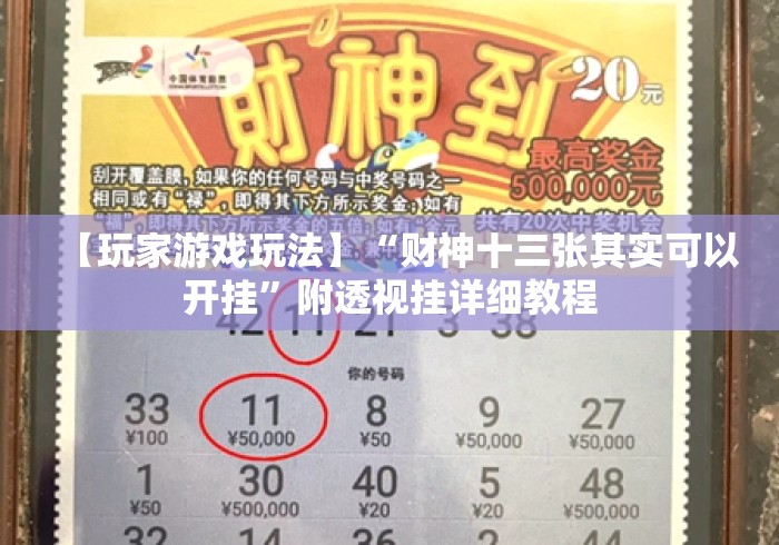 【玩家游戏玩法】“财神十三张其实可以开挂”附透视挂详细教程