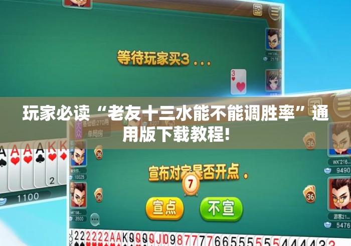 玩家必读“老友十三水能不能调胜率”通用版下载教程!