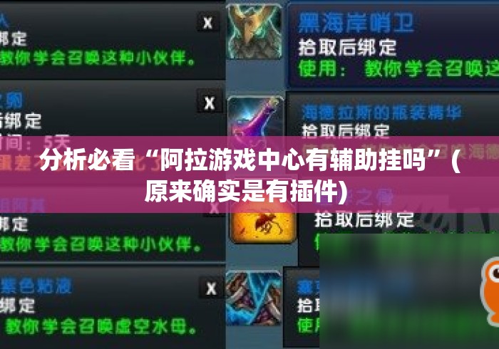 分析必看“阿拉游戏中心有辅助挂吗	”(原来确实是有插件) 