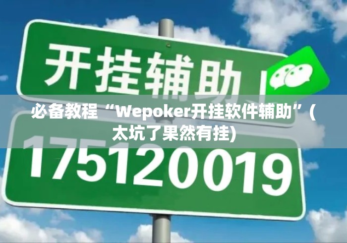 必备教程“Wepoker开挂软件辅助”(太坑了果然有挂)