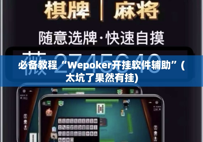 必备教程“Wepoker开挂软件辅助”(太坑了果然有挂)