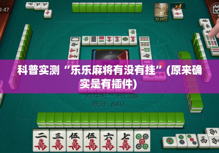 科普实测“乐乐麻将有没有挂”(原来确实是有插件) 