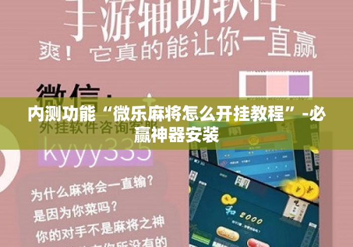 内测功能“微乐麻将怎么开挂教程	”-必赢神器安装