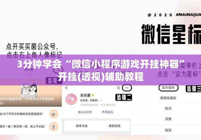 3分钟学会“微信小程序游戏开挂神器”开挂(透视)辅助教程