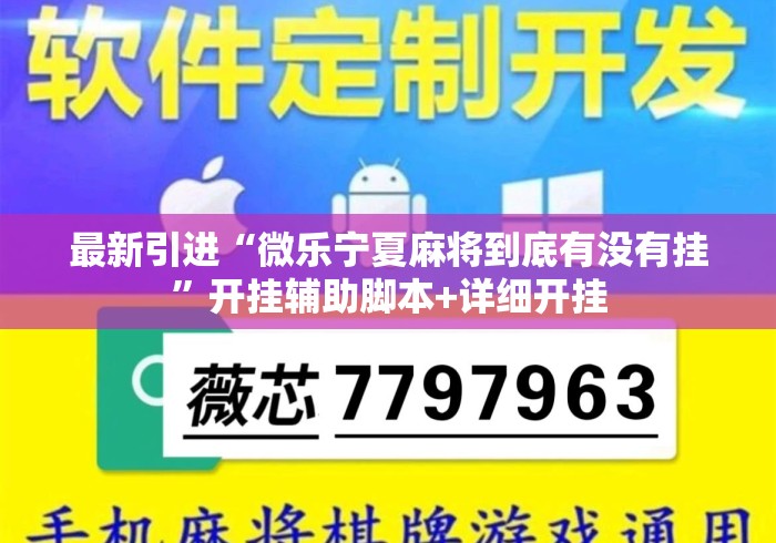 最新引进“微乐宁夏麻将到底有没有挂”开挂辅助脚本+详细开挂