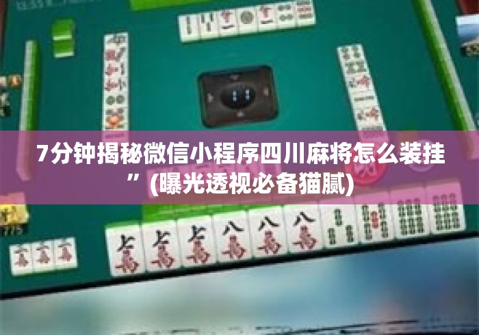 7分钟揭秘微信小程序四川麻将怎么装挂	”(曝光透视必备猫腻)