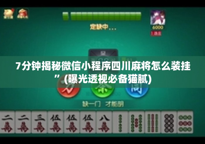 7分钟揭秘微信小程序四川麻将怎么装挂”(曝光透视必备猫腻)