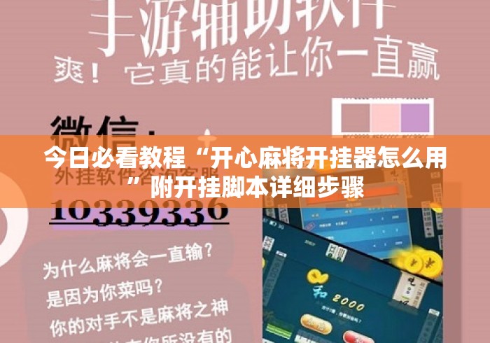 今日必看教程“开心麻将开挂器怎么用”附开挂脚本详细步骤