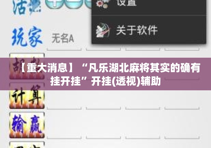 【重大消息】“凡乐湖北麻将其实的确有挂开挂”开挂(透视)辅助
