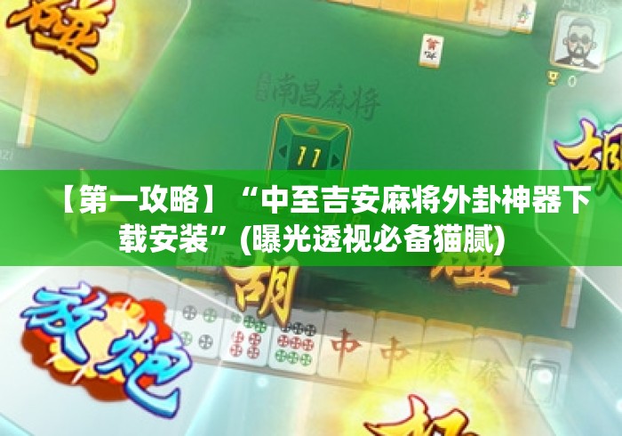 【第一攻略】“中至吉安麻将外卦神器下载安装”(曝光透视必备猫腻)