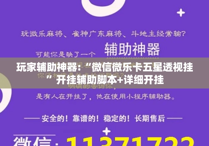 玩家辅助神器:“微信微乐卡五星透视挂	”开挂辅助脚本+详细开挂